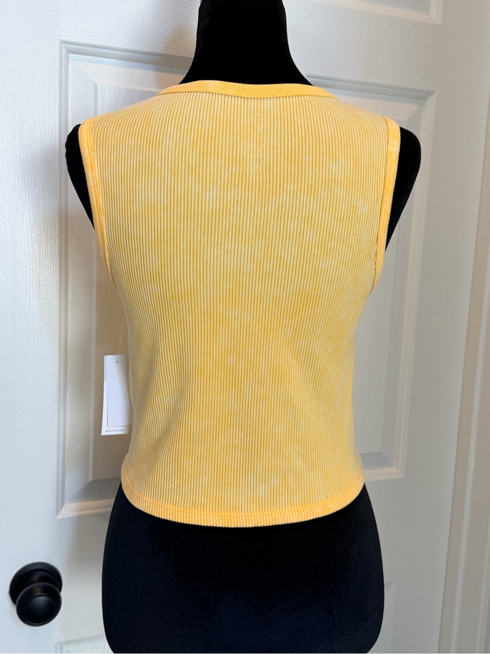 Women's Yellow Ribbed Henley Tank Top from Buckle - Picture 4 of 6